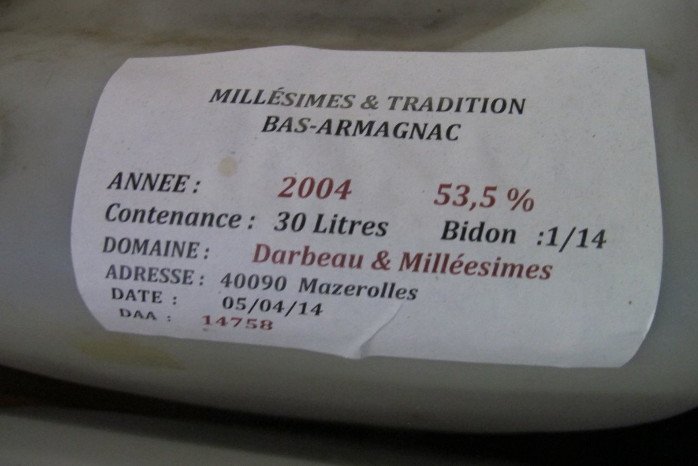 Containers Armagnac Baron de Lustrac Containers Armagnac Baron de Lustrac