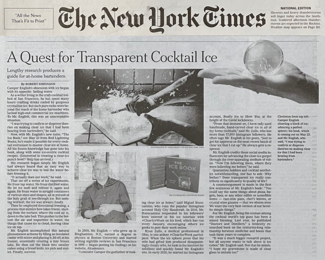 NY Times Print story May 17 2023 Ice Book NY Times Print story May 17 2023 Ice Book